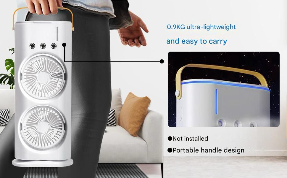 Multi-Purpose USB Air Cooling Fan with Built-in Battery & Night Lamp