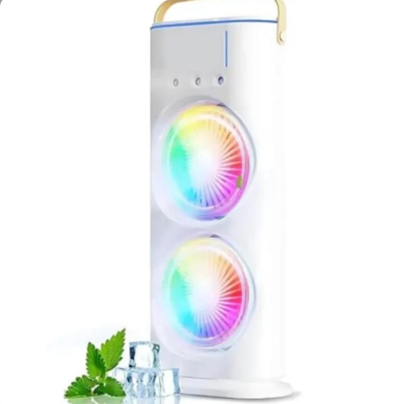 Multi-Purpose USB Air Cooling Fan with Built-in Battery & Night Lamp