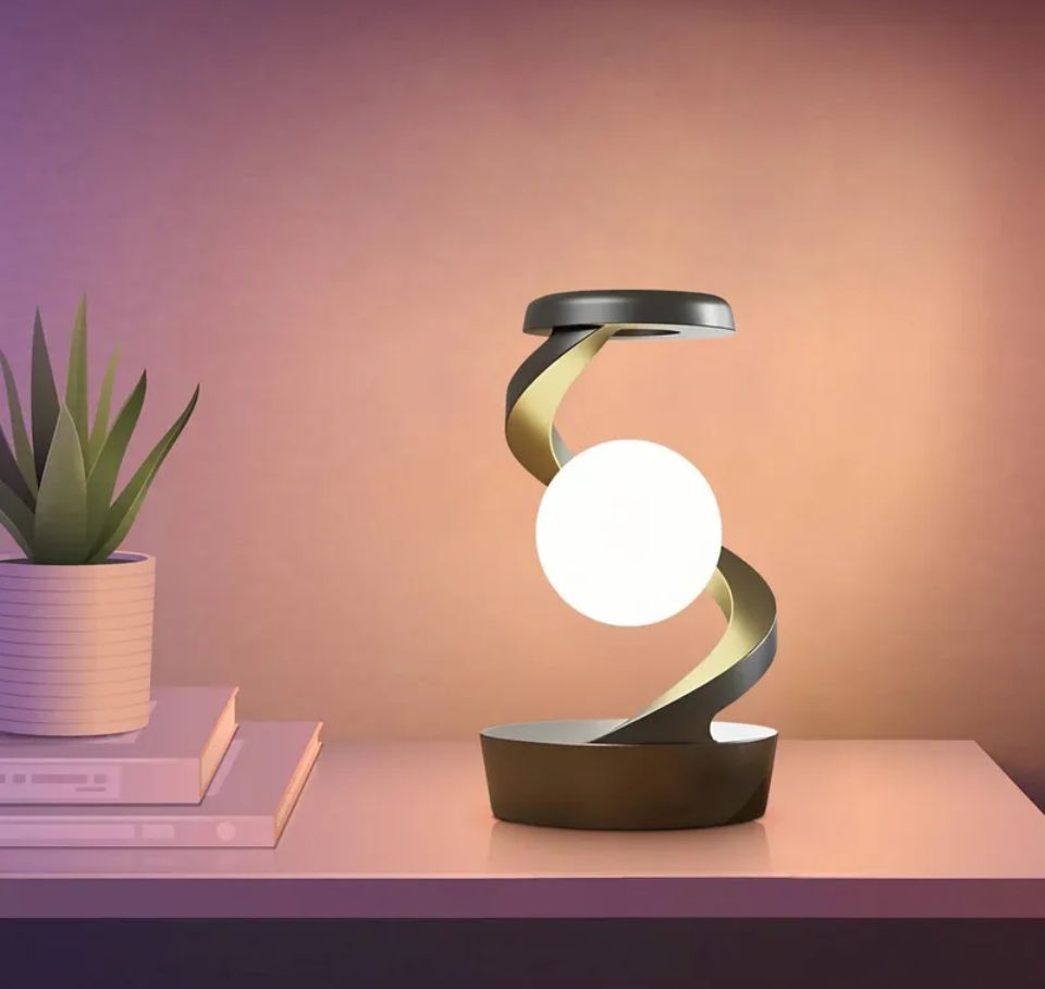 spiral rotating desk lamp